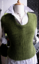 Irene & Mr.Sheep Knitwear, Angora Olive Vest