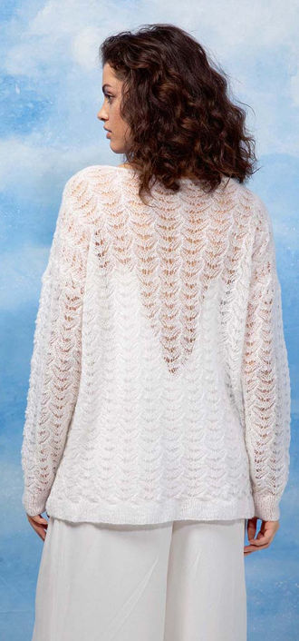 CASHMERE DREAMS OPEN-WORK PULLOVER