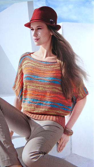 RIBBON PULLOVER IN WAVE PATTERN, Lana Grossa
